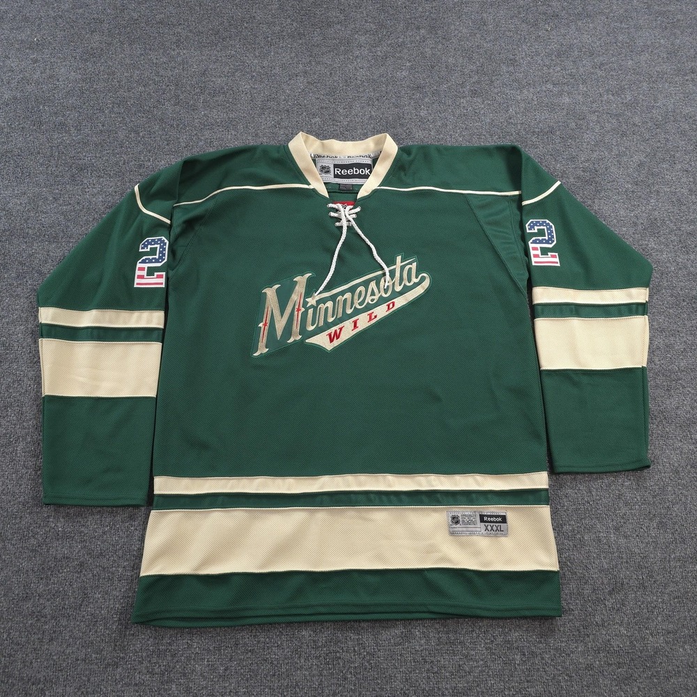 Minnesota Wild Jersey Mens 3XL Green NHL Hockey Reebok Niederreiter 22 USA Flag